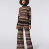 Kvinner Missoni Strikkevarer | Oversized Ullblanding Chevron Genser Med Hoy Hals Flerfarget