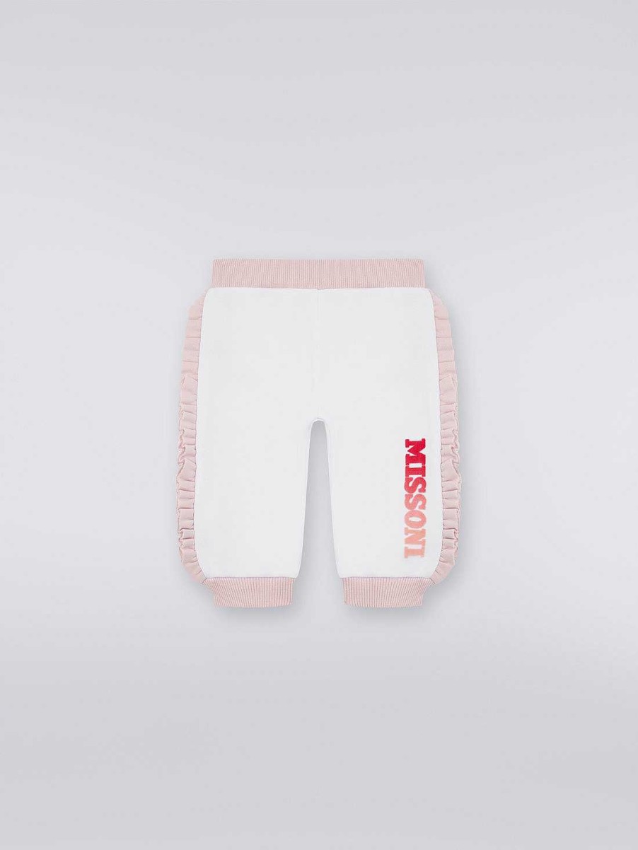 Jente (4-14 Ar) Missoni | Joggers I Bomullsfleece Med Rynker Og Logo Rosa