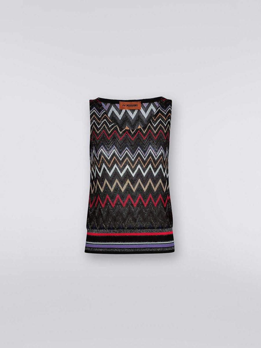 Kvinner Missoni T-Skjorter Og Topper | Viskose Chevron Tank Topp Med Lurex Flerfarget