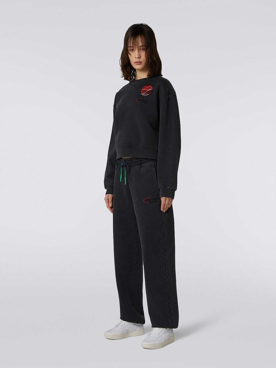 Kvinner Missoni Klaer | Joggers I Bomullsblanding Med Logo Gra