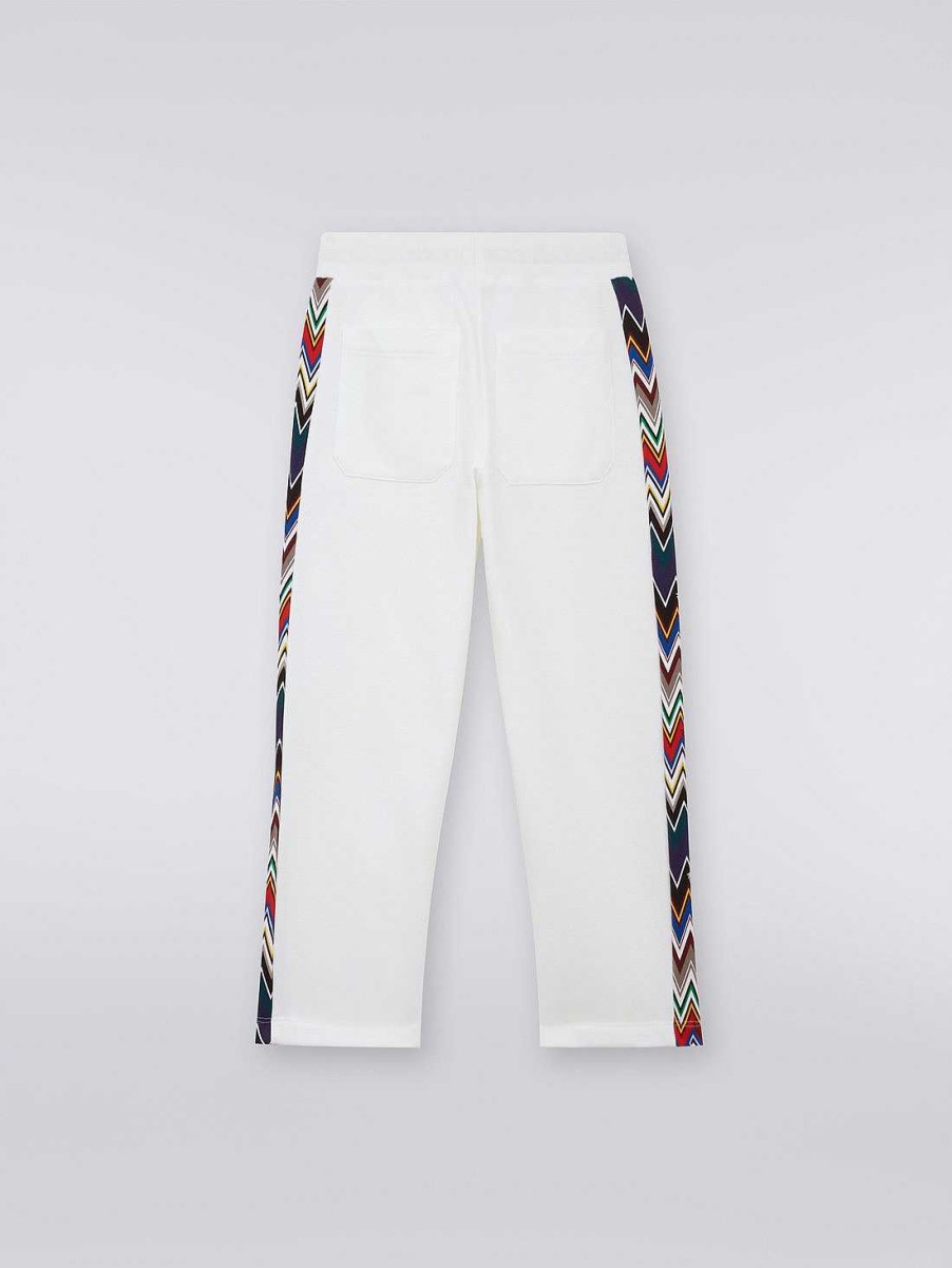 Gut (4-14 Ar) Missoni | Joggers I Bomullsfleece Med Chevron-Innlegg Flerfarget