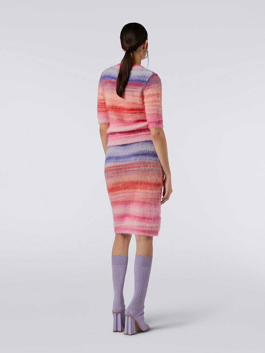 Kvinner Missoni Skjort | Slub Borstet Mohair-Skjort Rosa