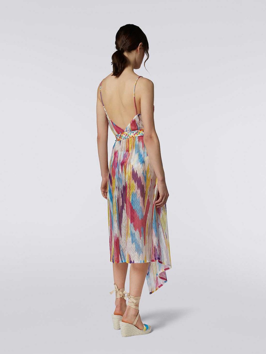 Kvinner Missoni Strandtoy | Midi Cover Up Med Flettet Belte Flerfarget