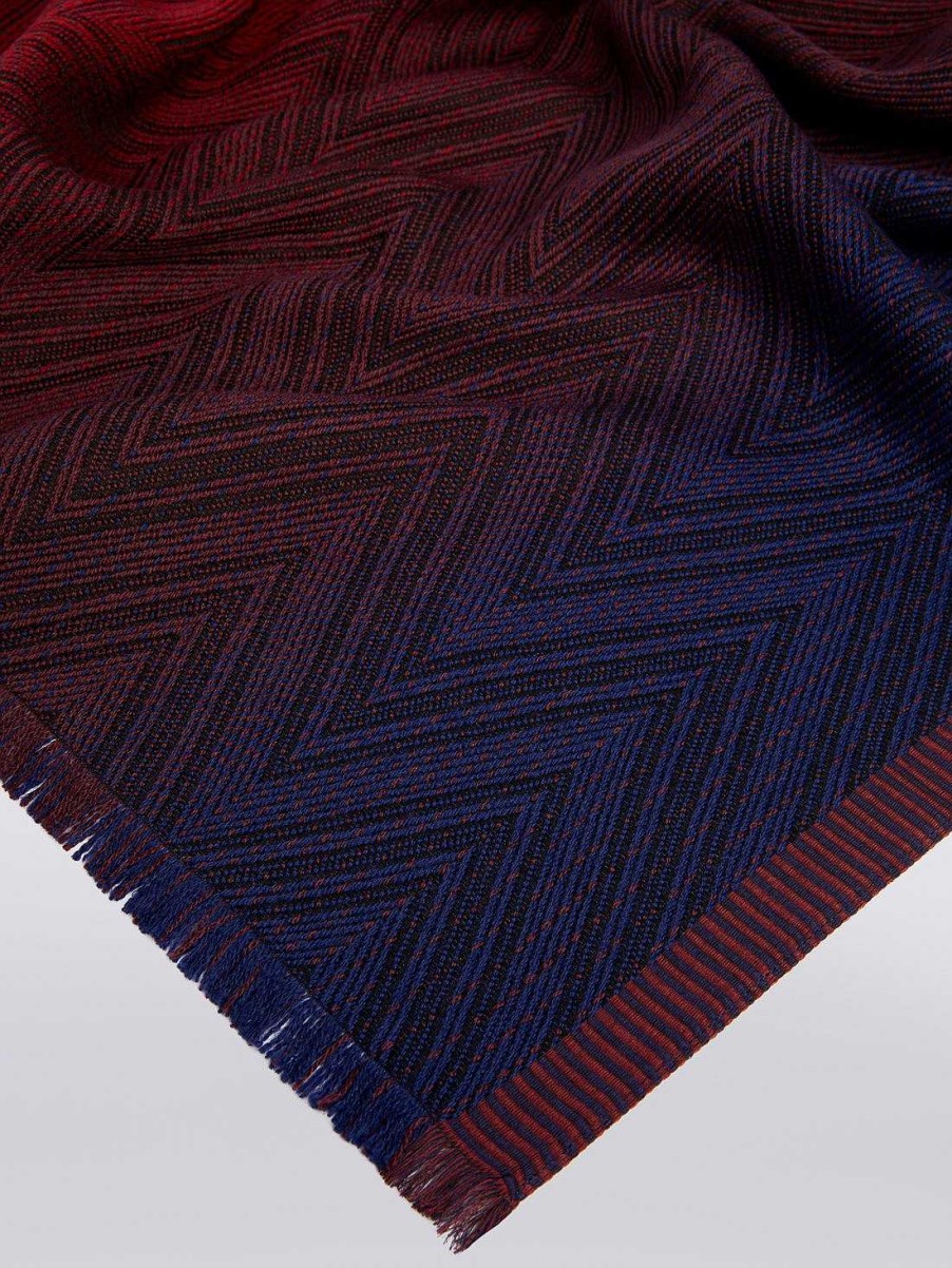 Menn Missoni Skjerf Og Foulards | Viskose Og Ull Chevron Strikket Stole Med Frynsete Kanter Flerfarget