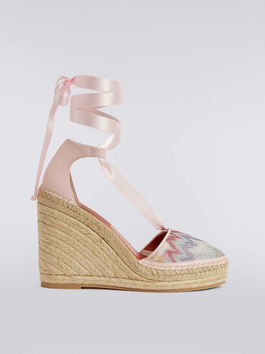 Kvinner Missoni Tilbehor | Espadriller Med Lurex Stoffkile Flerfarget