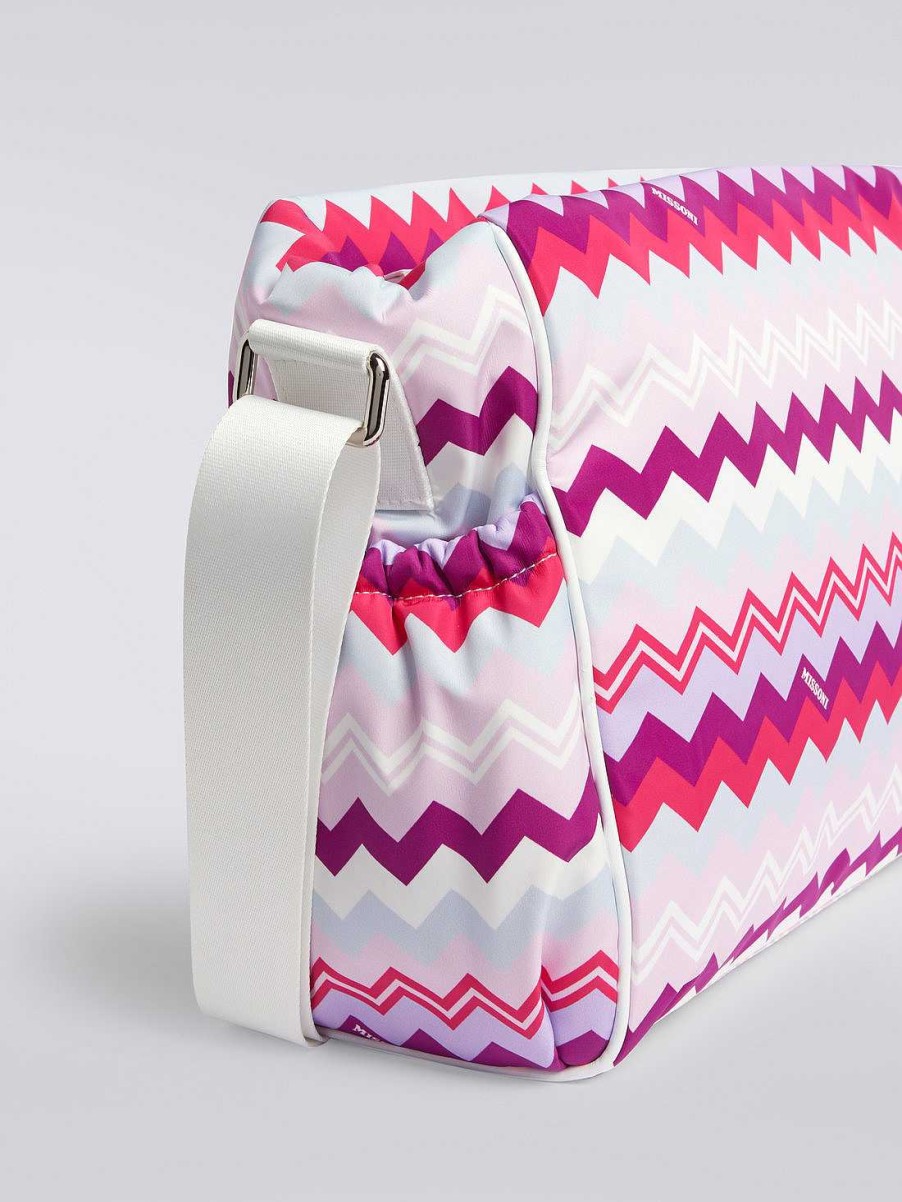 Baby (0-24 Maneder) Missoni | Sikksakk Skulderveske I Nylon Flerfarget