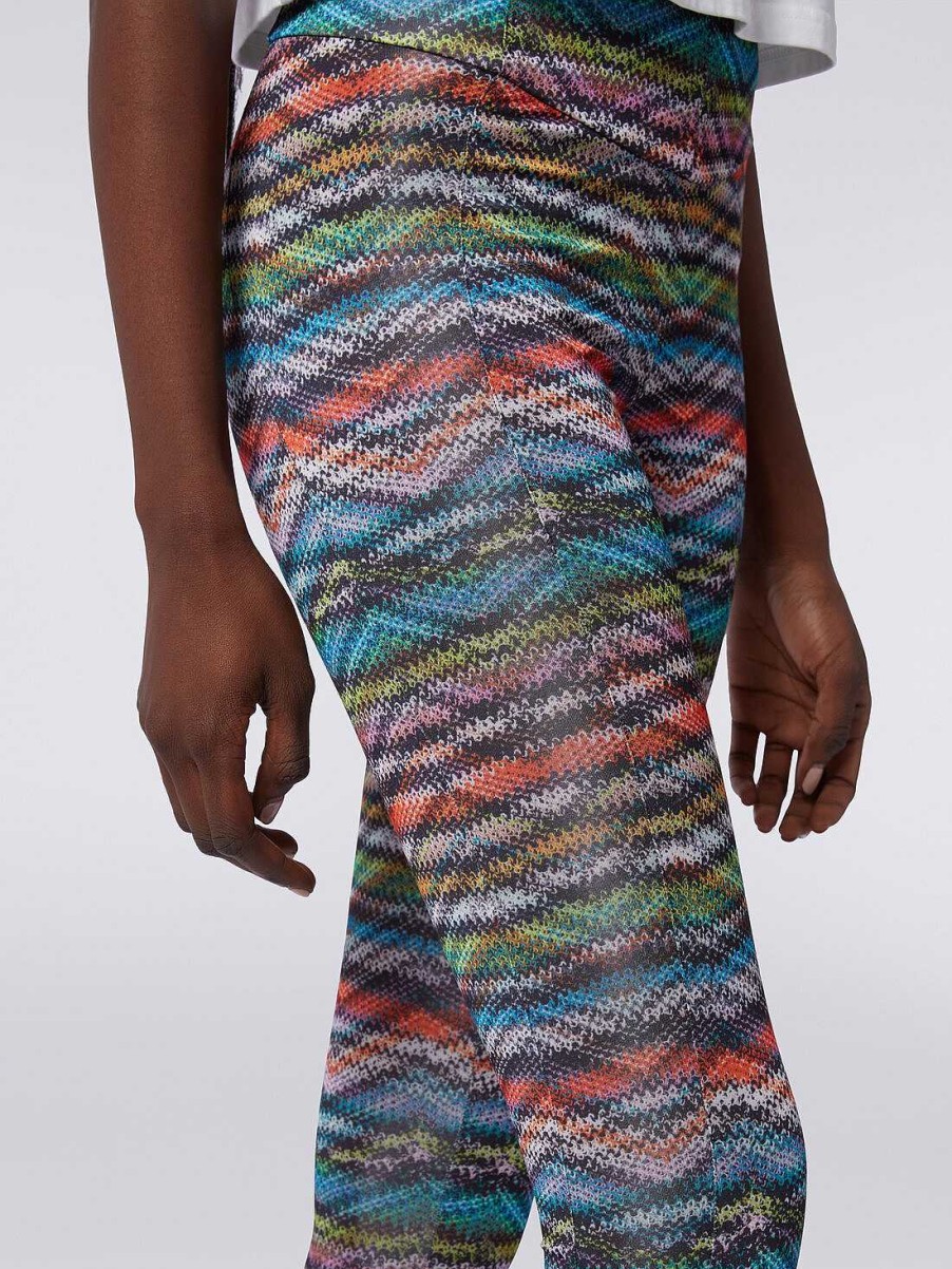 Kvinner Missoni Klaer | Leggings I Stretchstoff Med Sikksakktrykk Flerfarget