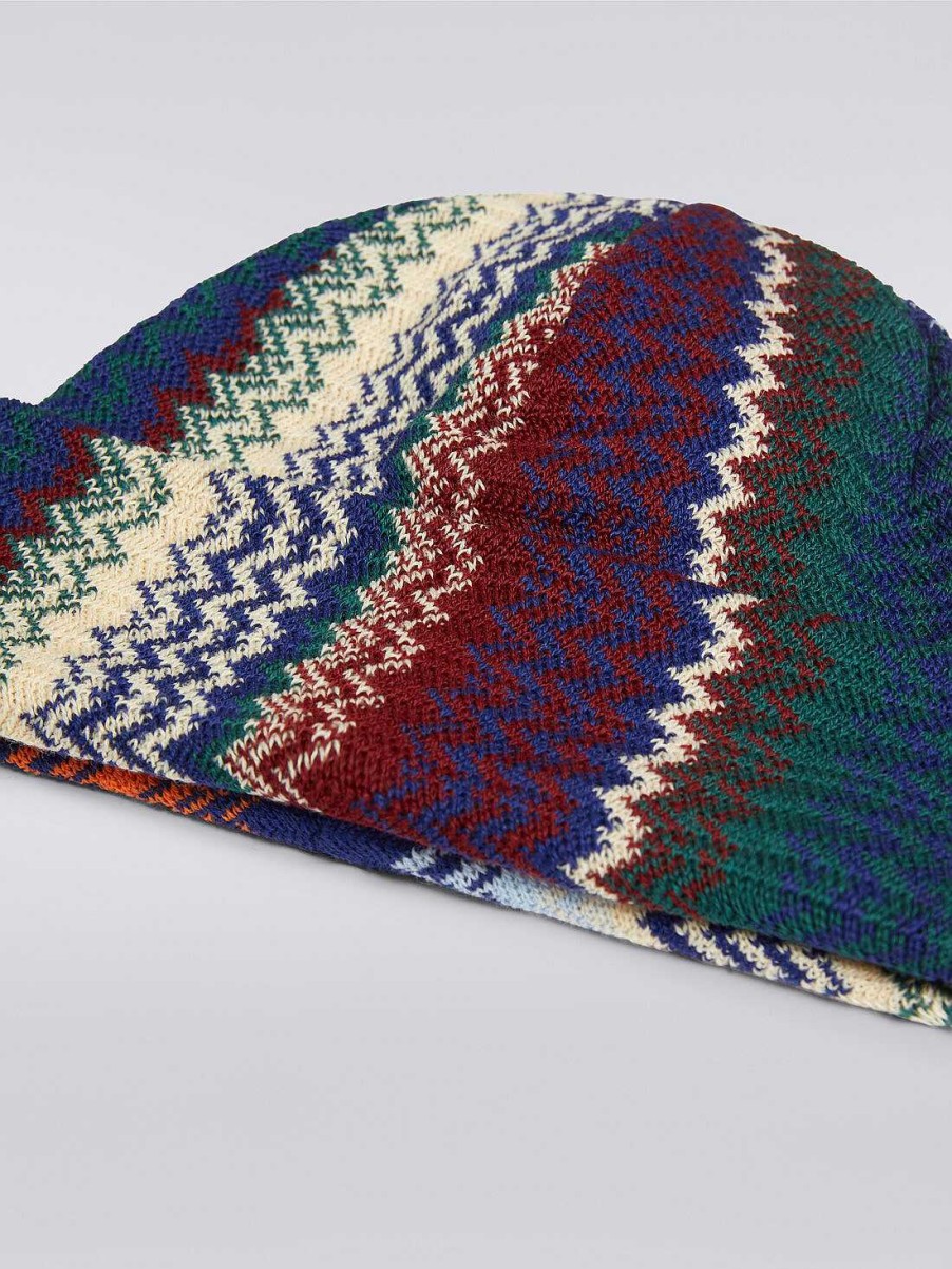 Menn Missoni Hatter | Sikksakk Lue I Ullblanding Flerfarget